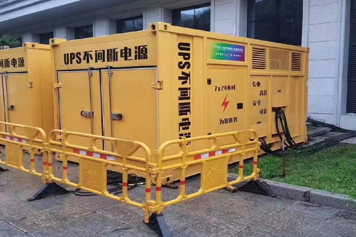 鹿城发电机租赁施工现场